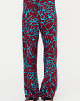 Archive Rose Print Pants, Burgundy