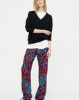 Archive Rose Print Pants, Burgundy