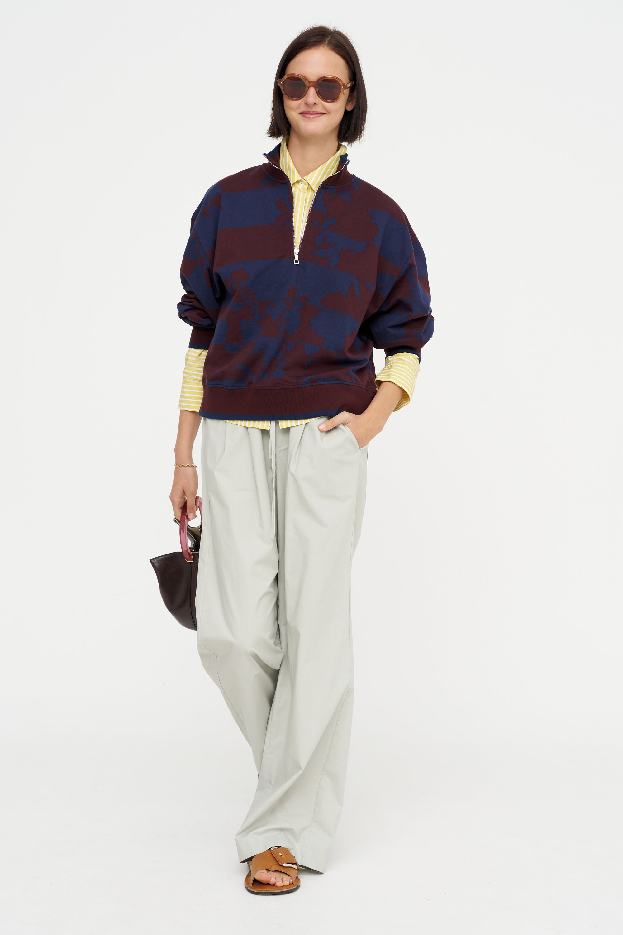 Printed Sweatshirt, Burgundy