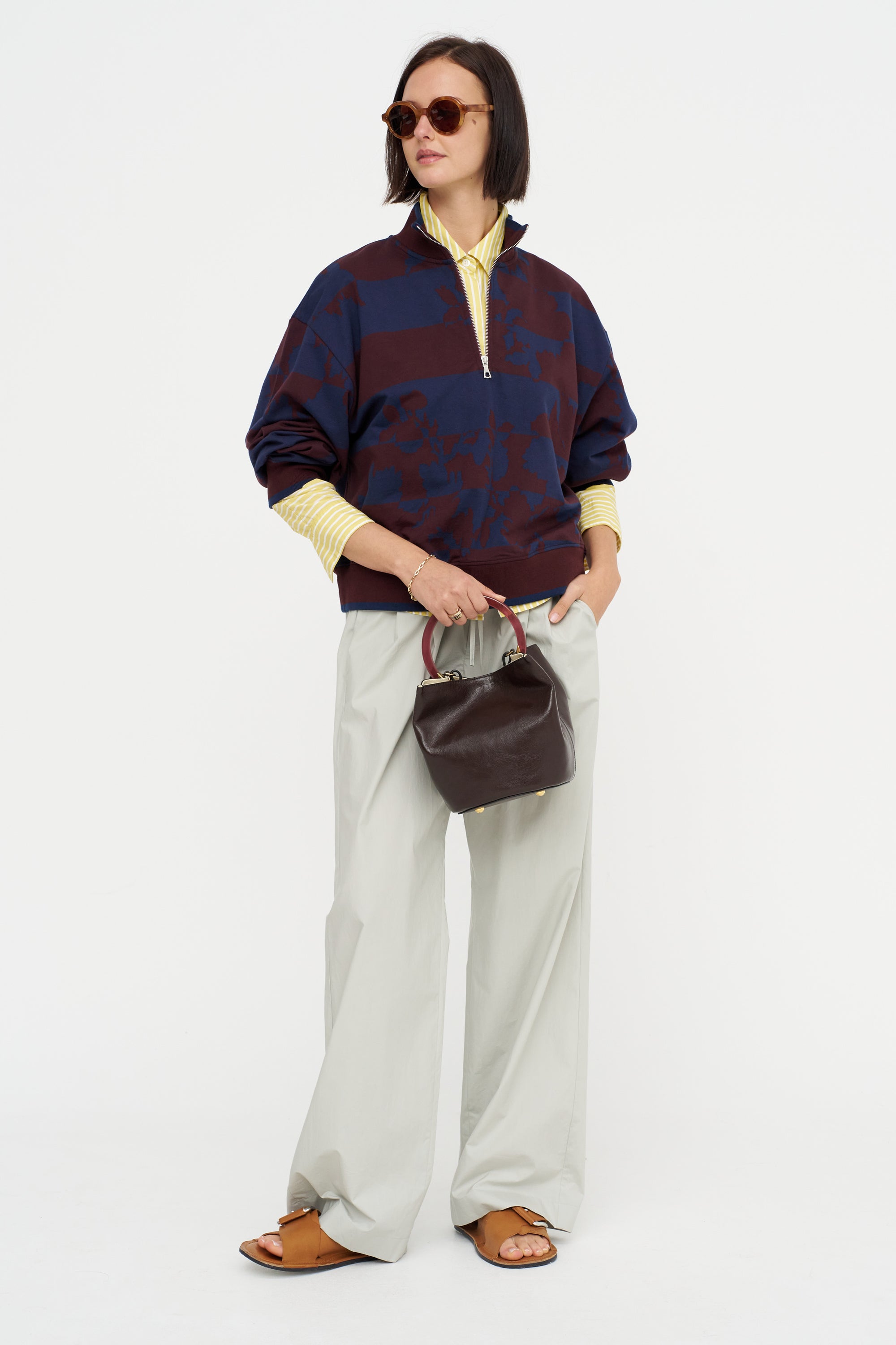 Printed Sweatshirt, Burgundy