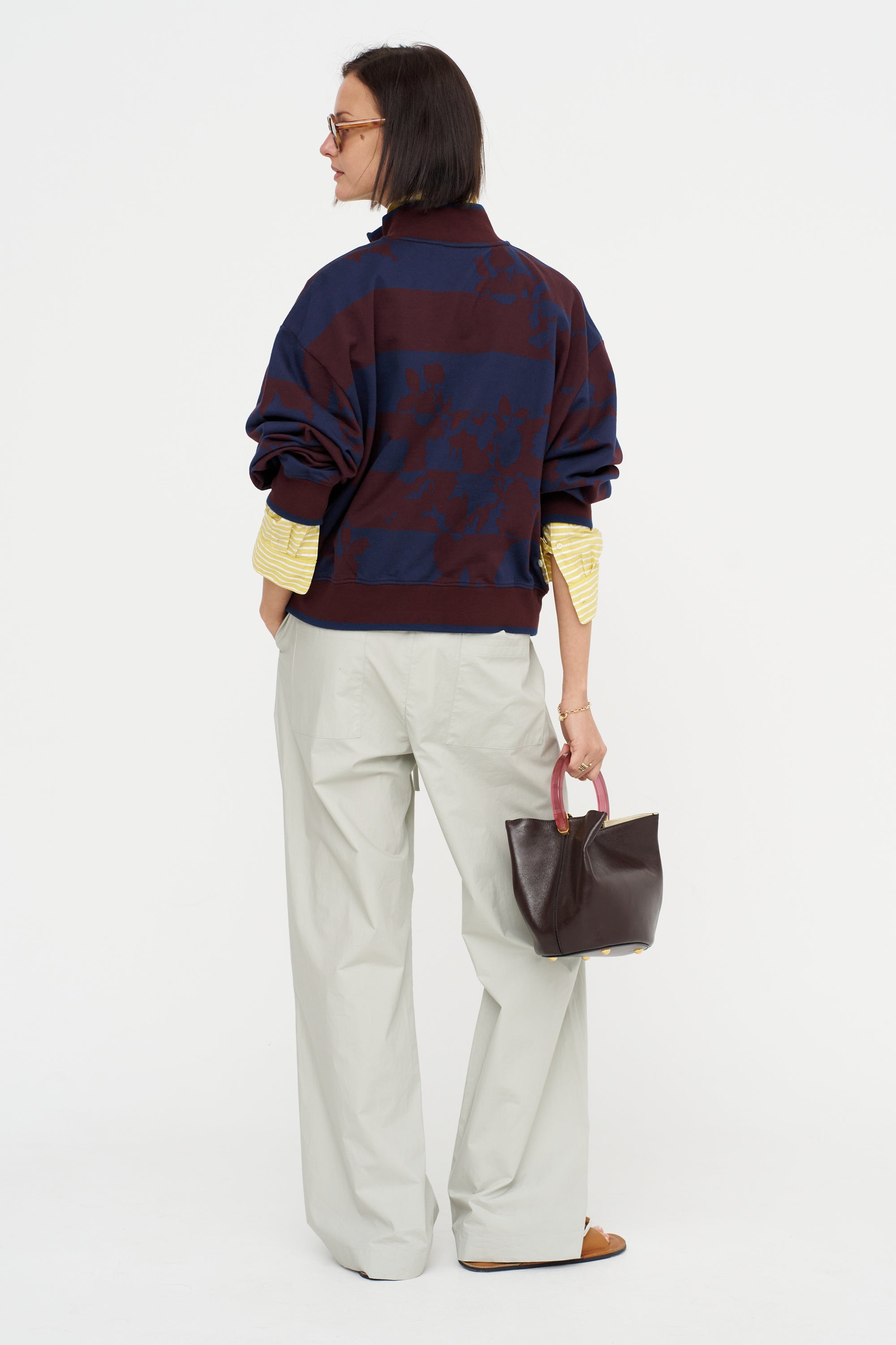 Printed Sweatshirt, Burgundy