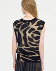 Printed Sweater Vest, Navy