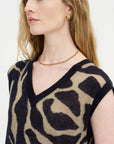 Printed Sweater Vest, Navy