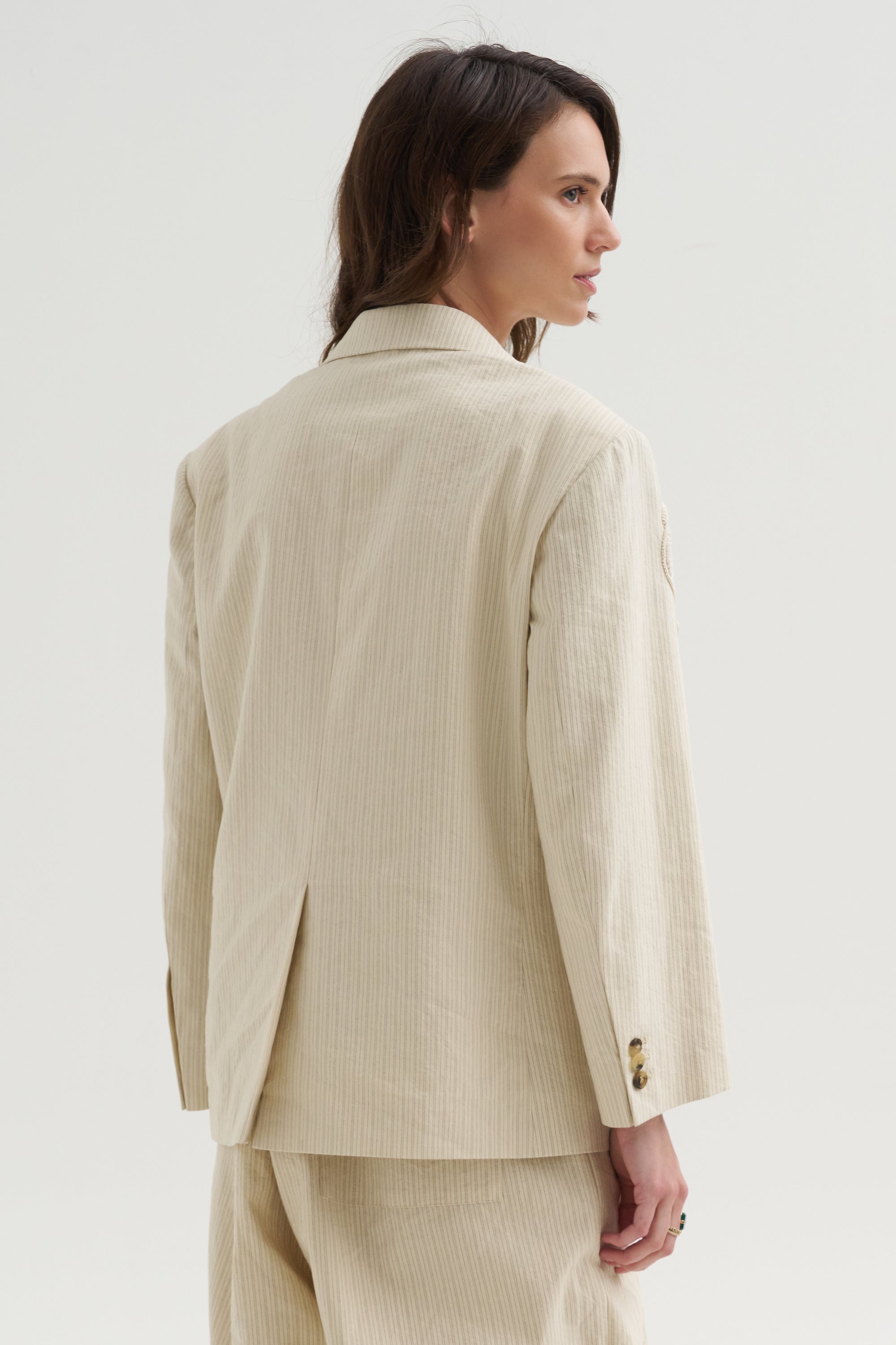 Embroidered Blazer, Ecru