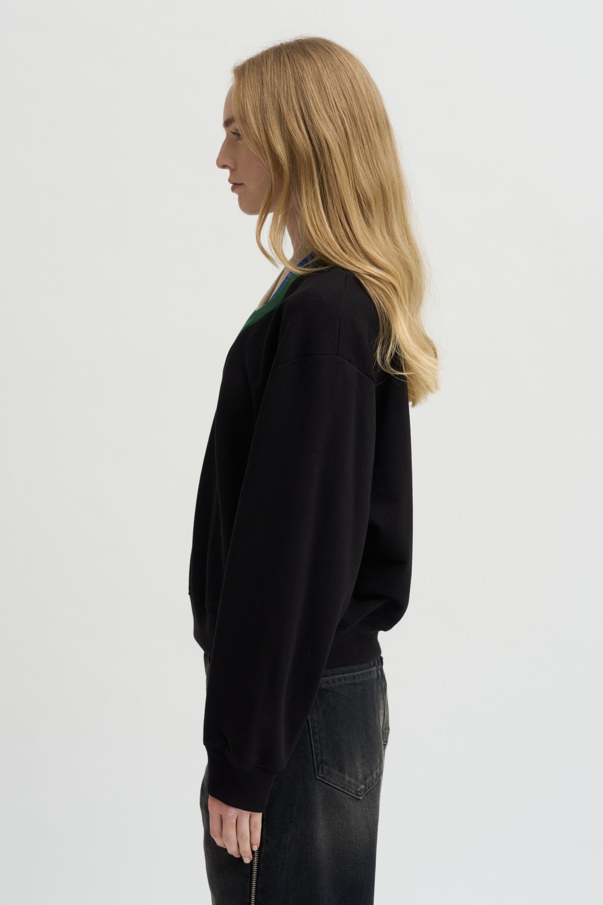 Layered V-Neck Sweatshirt