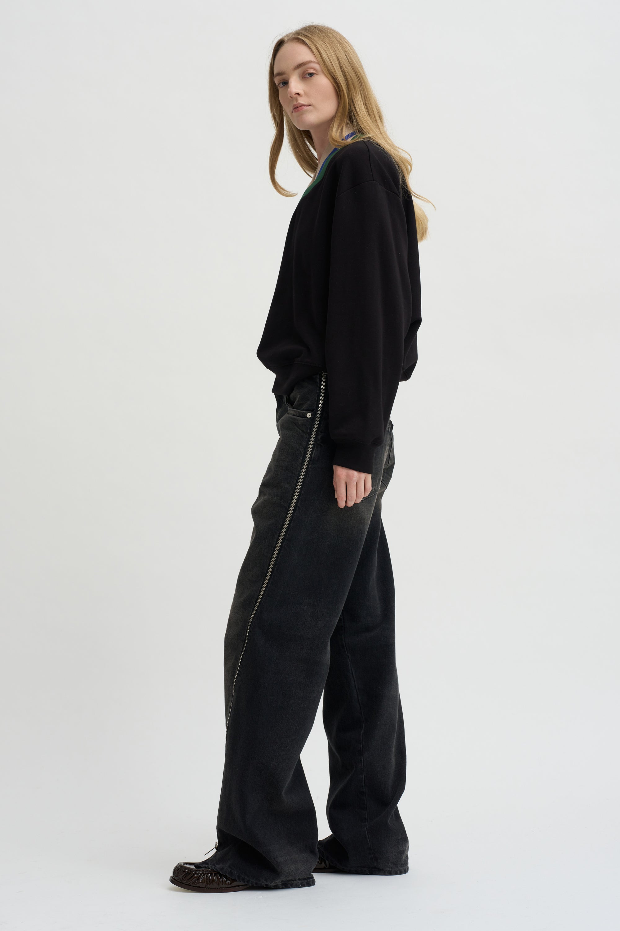 Layered V-Neck Sweatshirt
