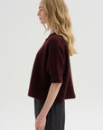 Crewneck Short Sleeve Knit Top, Bakelite