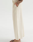 Full Pants Short Satin Twist, Ivory