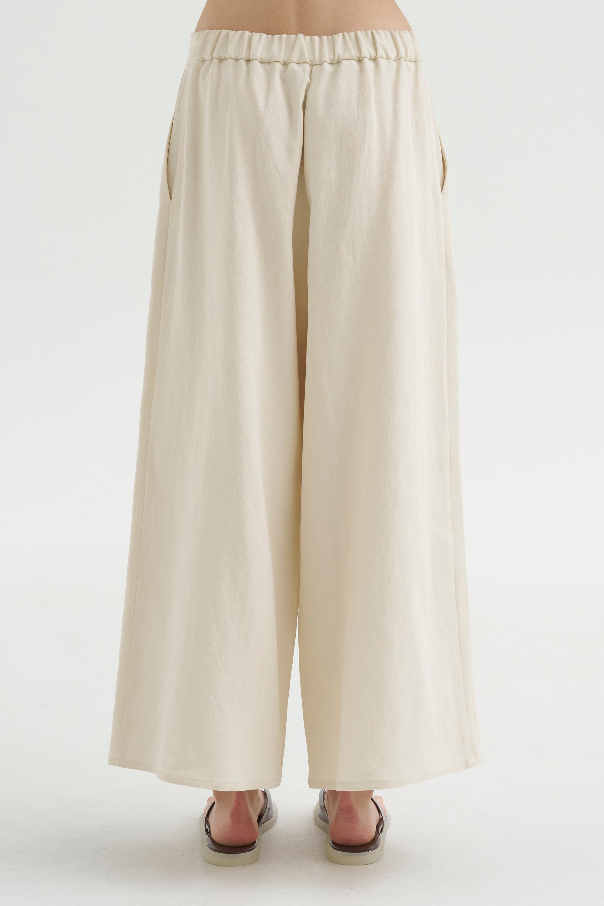 Full Pants Short Satin Twist, Ivory