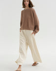 Full Pants Short Satin Twist, Ivory
