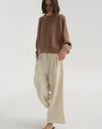 Full Pants Short Satin Twist, Ivory