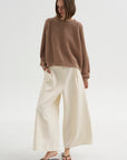 Full Pants Short Satin Twist, Ivory