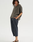 Easy Crepe Linen T-Shirt, Storm