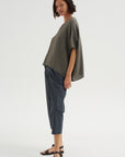 Easy Crepe Linen T-Shirt, Storm