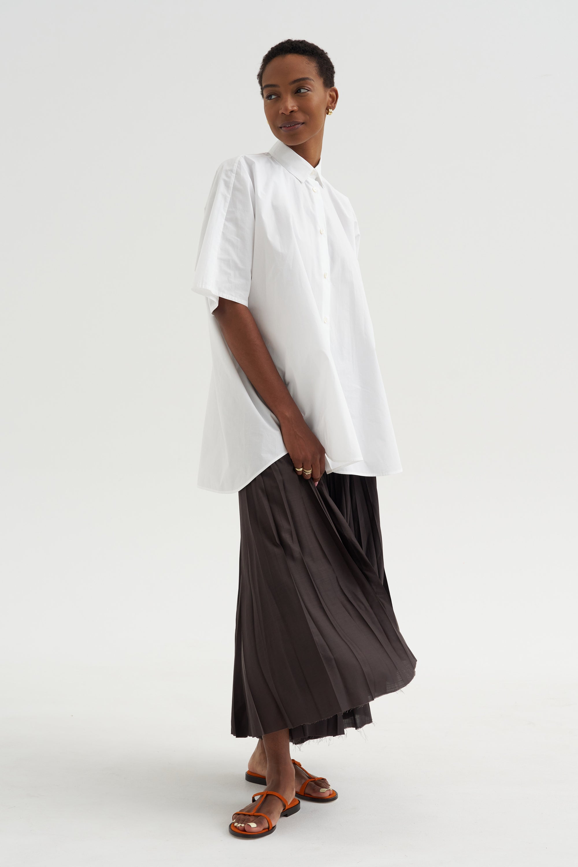 Wide Back Shirt, White