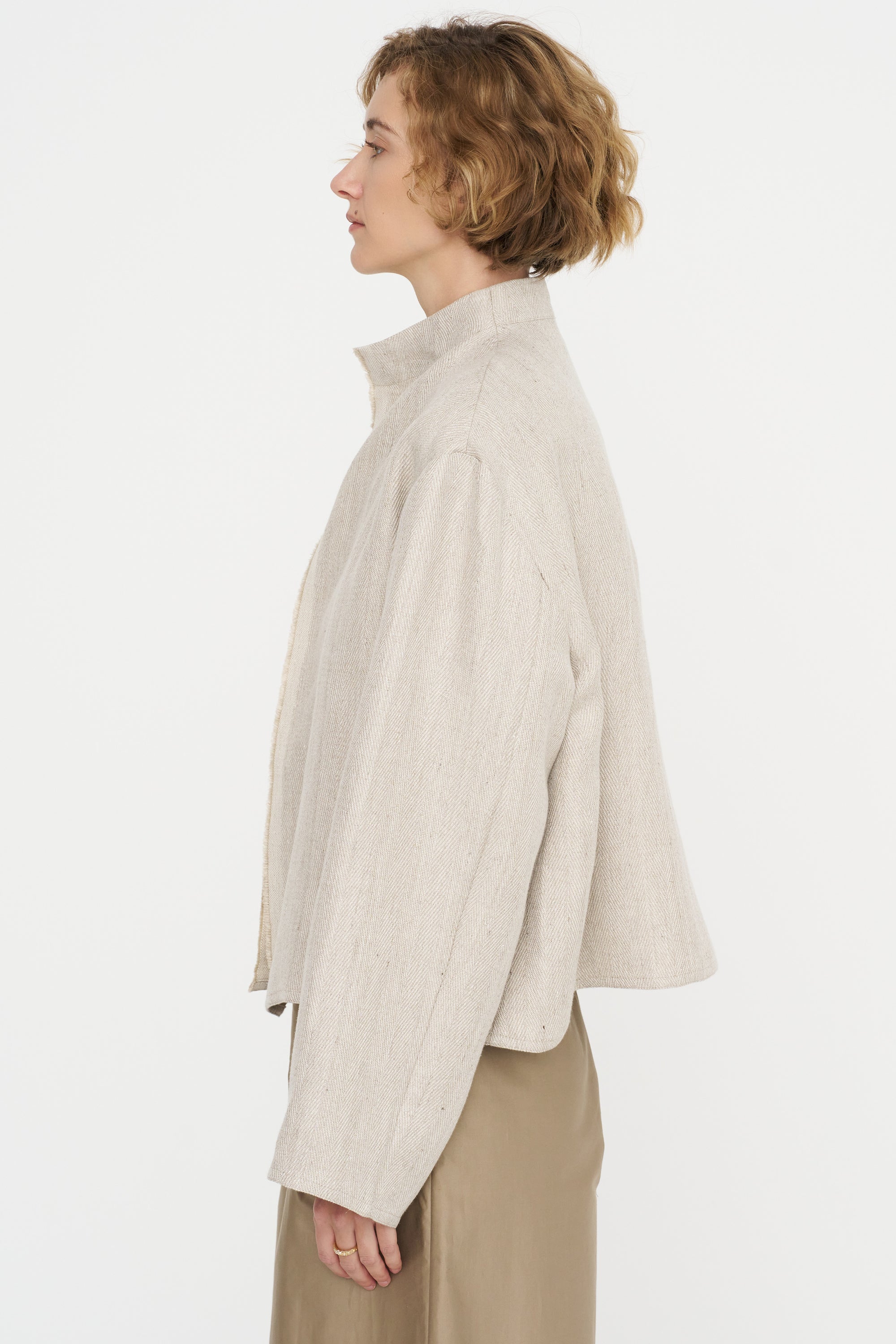Short Jacket with Cimossa, Natural