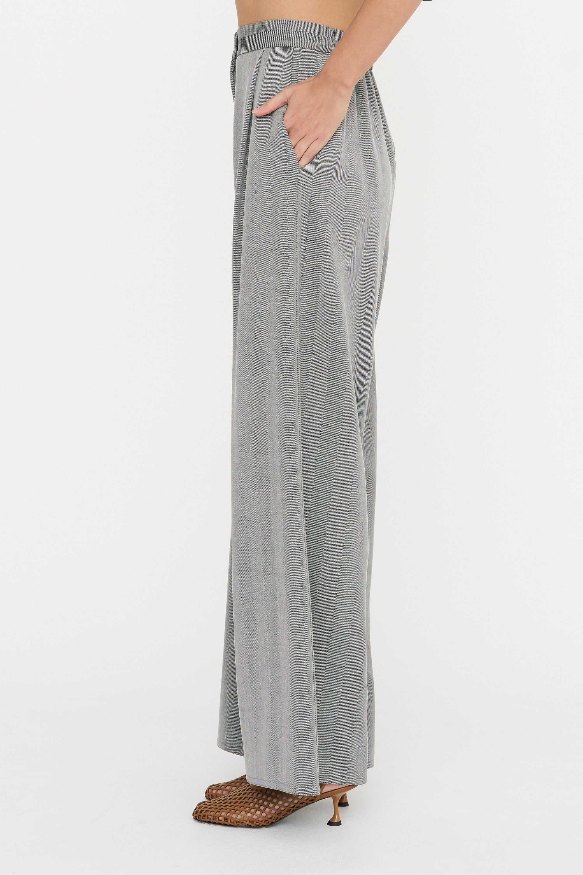 Full Pants - Fischgrat, Silver Grey