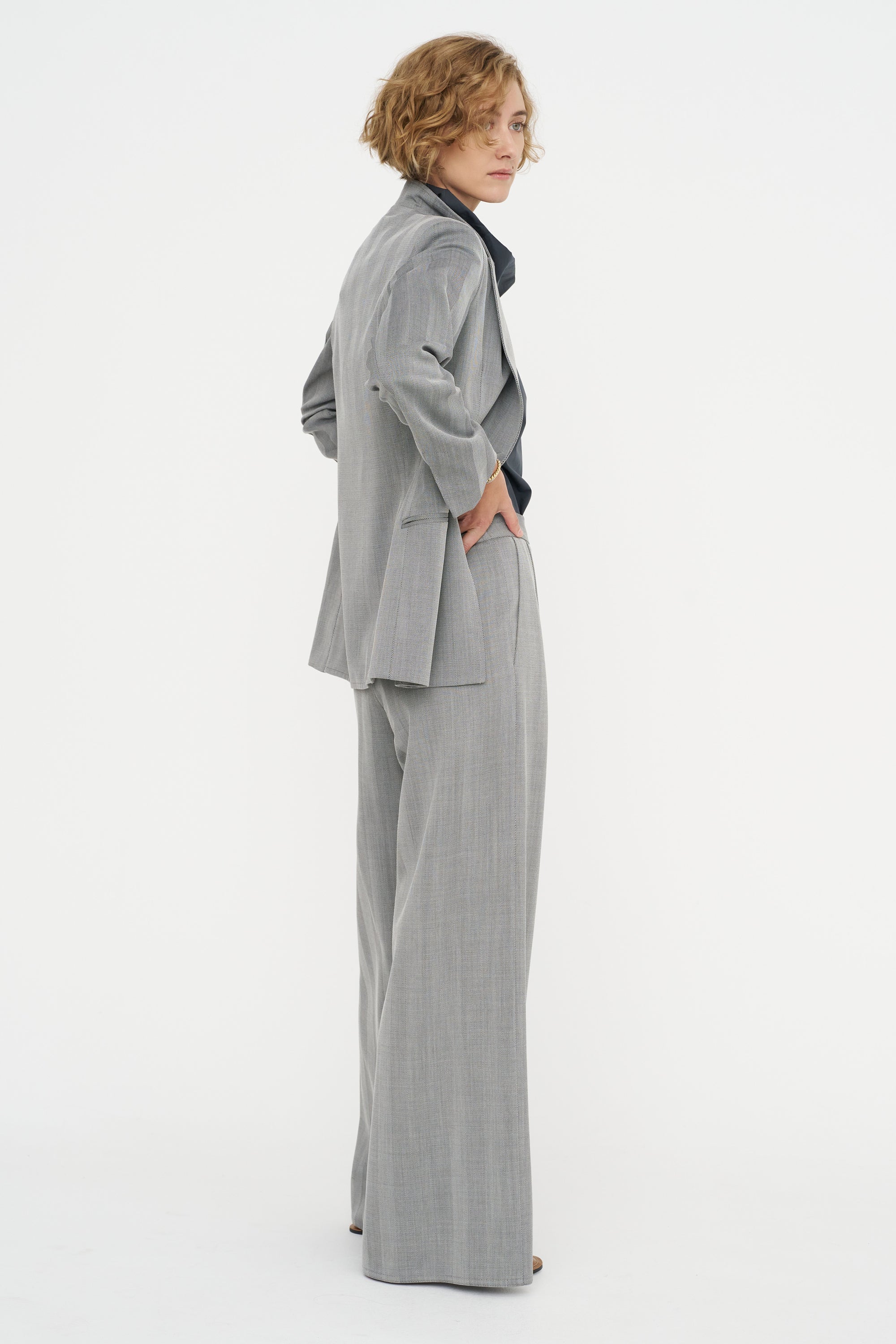 Full Pants - Fischgrat, Silver Grey