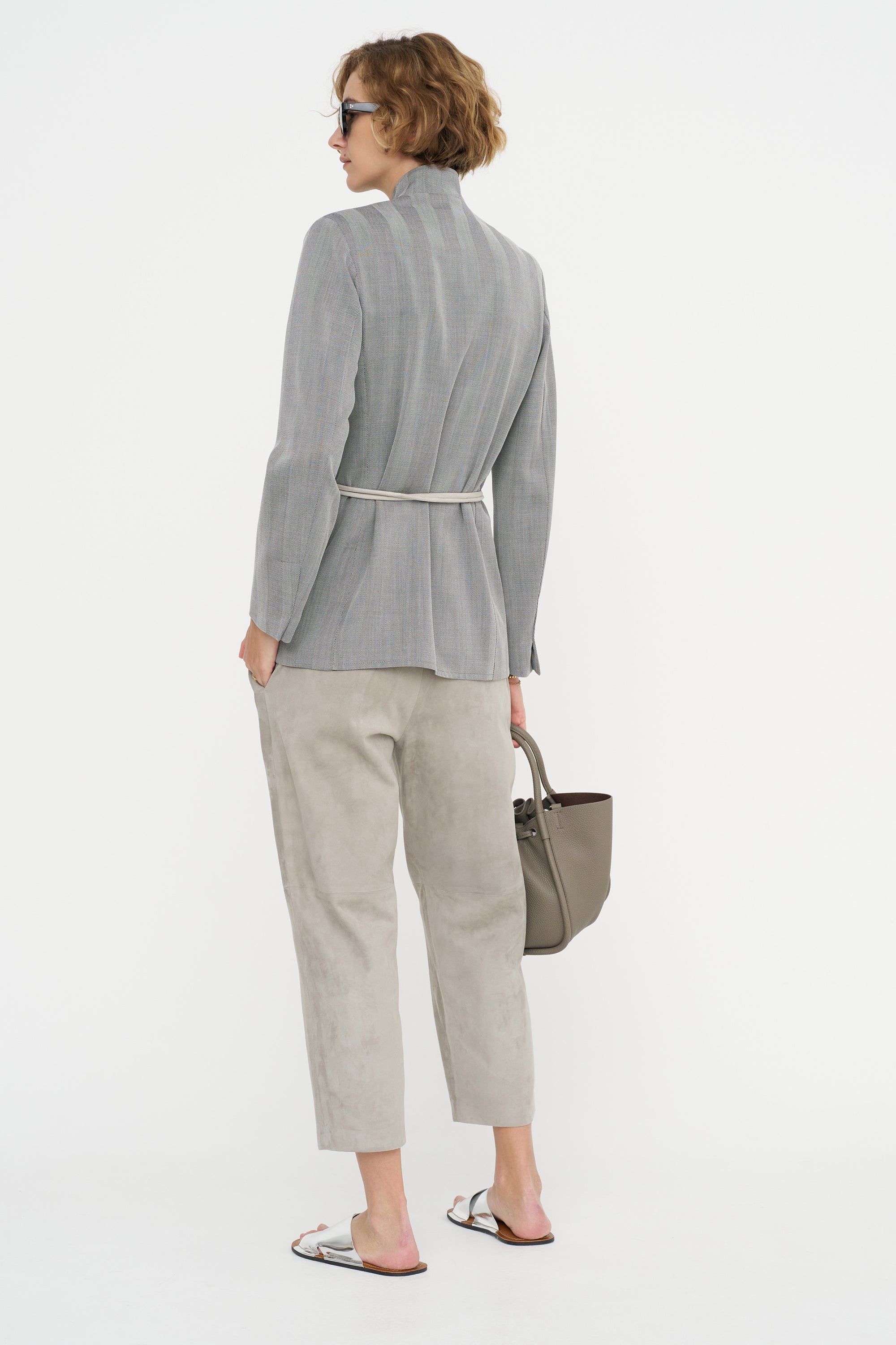 Carrot Pants - Suede, Silver Grey