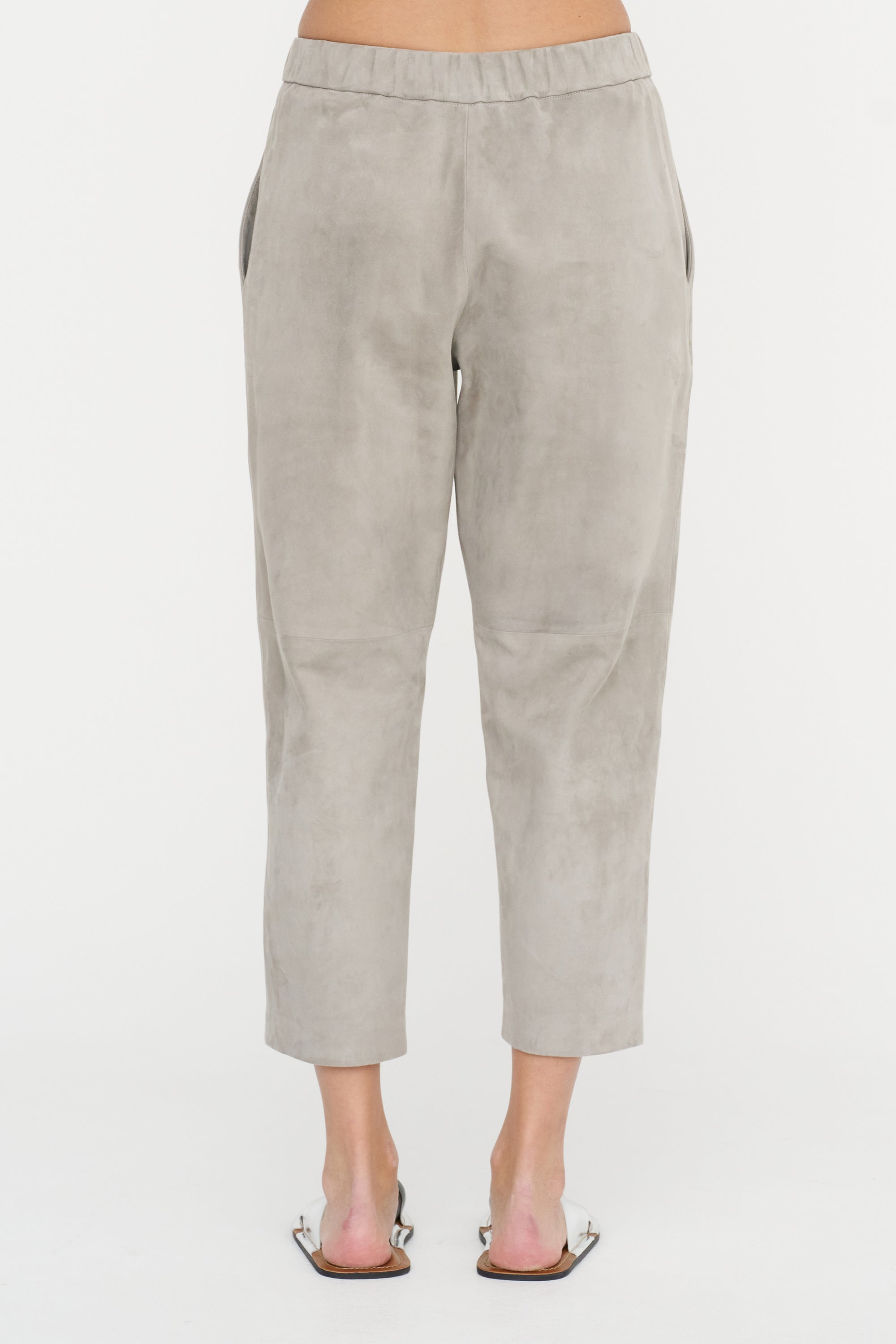 Carrot Pants - Suede, Silver Grey