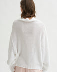 Mock Neck Kimono Sleeve Sweater, White