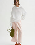 Mock Neck Kimono Sleeve Sweater, White