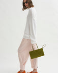 Mock Neck Kimono Sleeve Sweater, White