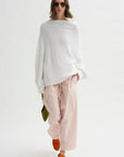 Mock Neck Kimono Sleeve Sweater, White