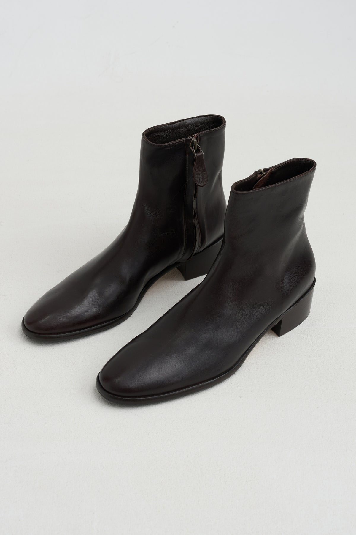 Ankle Zip Boot, Fondente