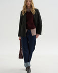 Loose Blazer Flanella, Moss