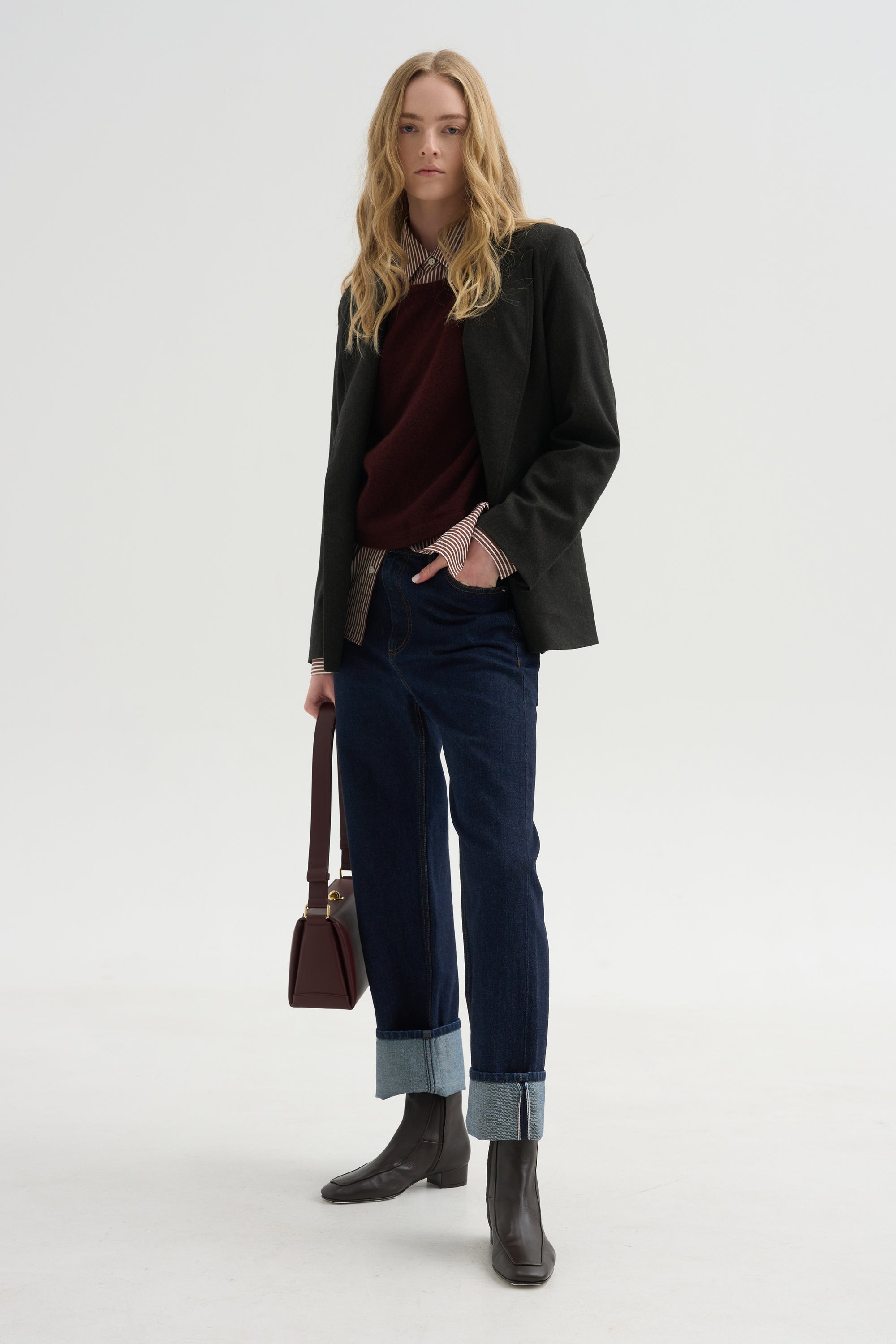 Loose Blazer Flanella, Moss