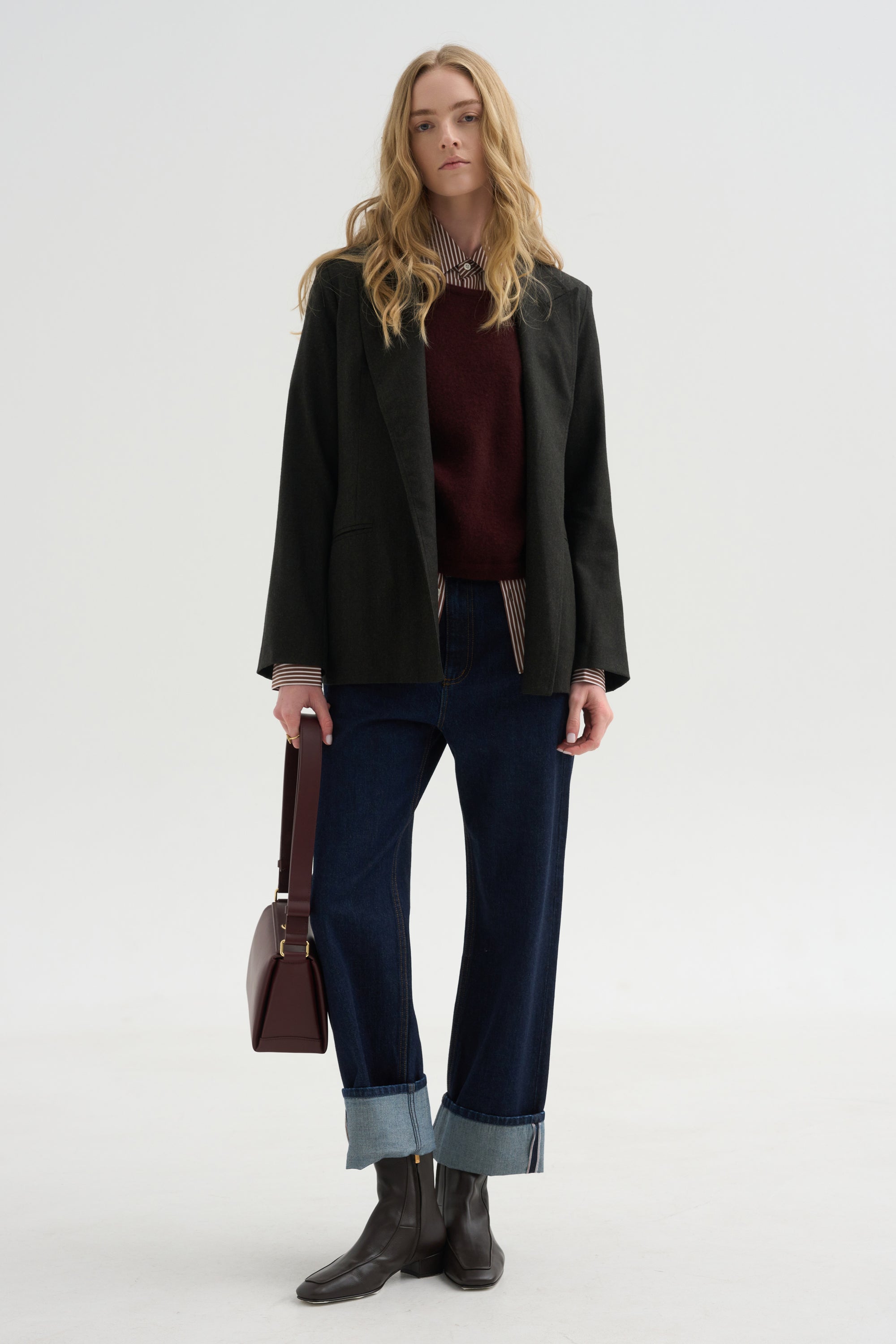 Loose Blazer Flanella, Moss