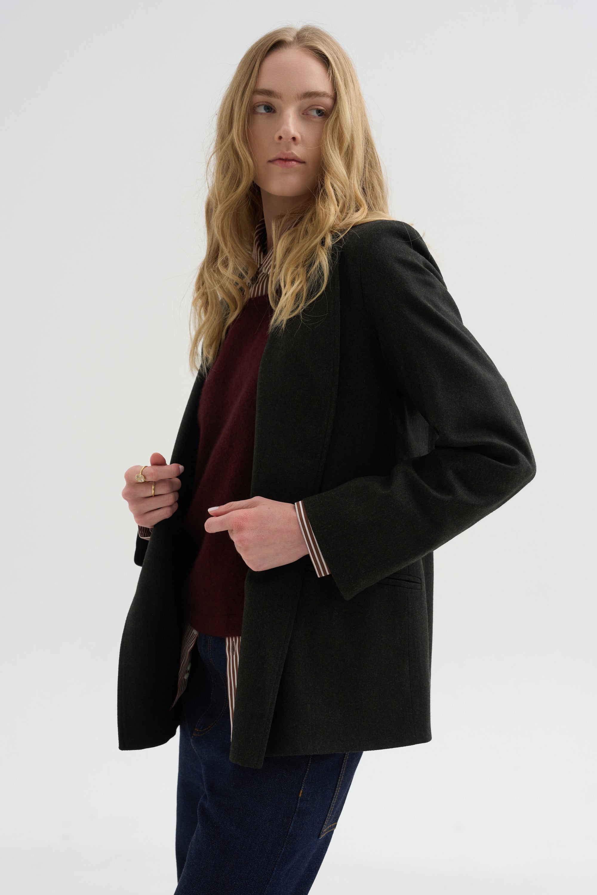 Loose Blazer Flanella, Moss