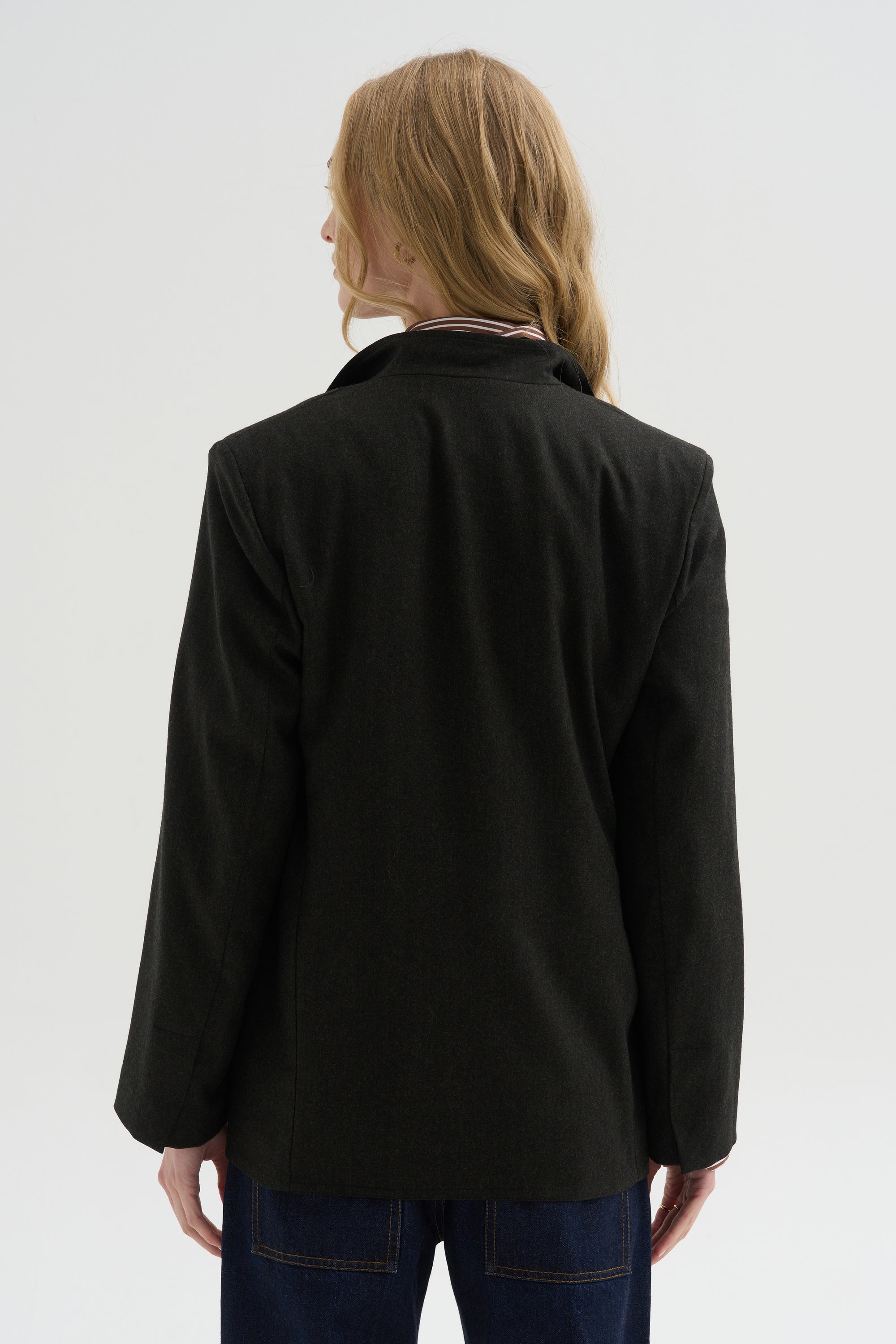 Loose Blazer Flanella, Moss