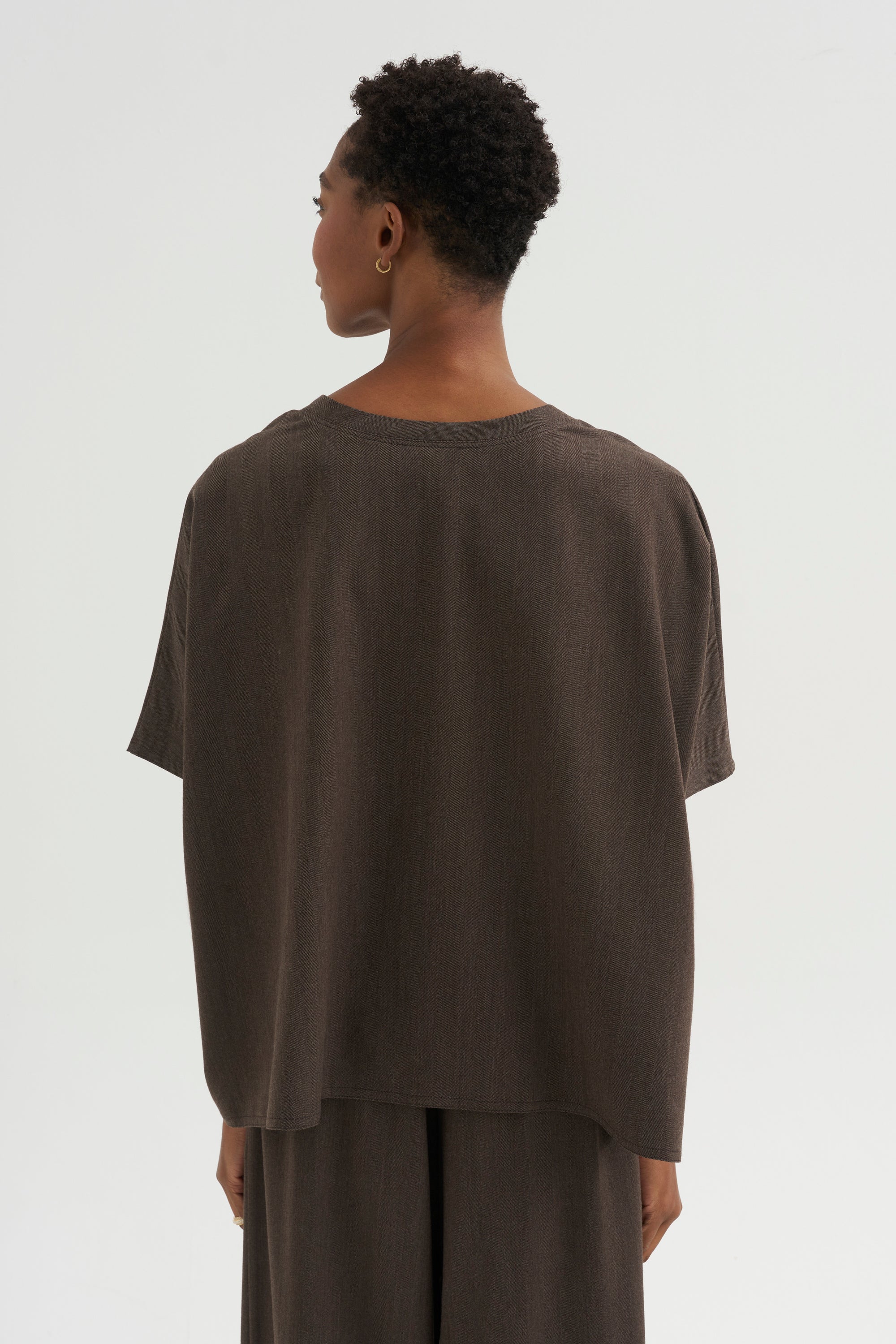 Easy T-Shirt - Spigato, Dark Taupe