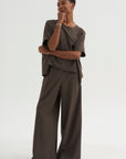 Easy T-Shirt - Spigato, Dark Taupe