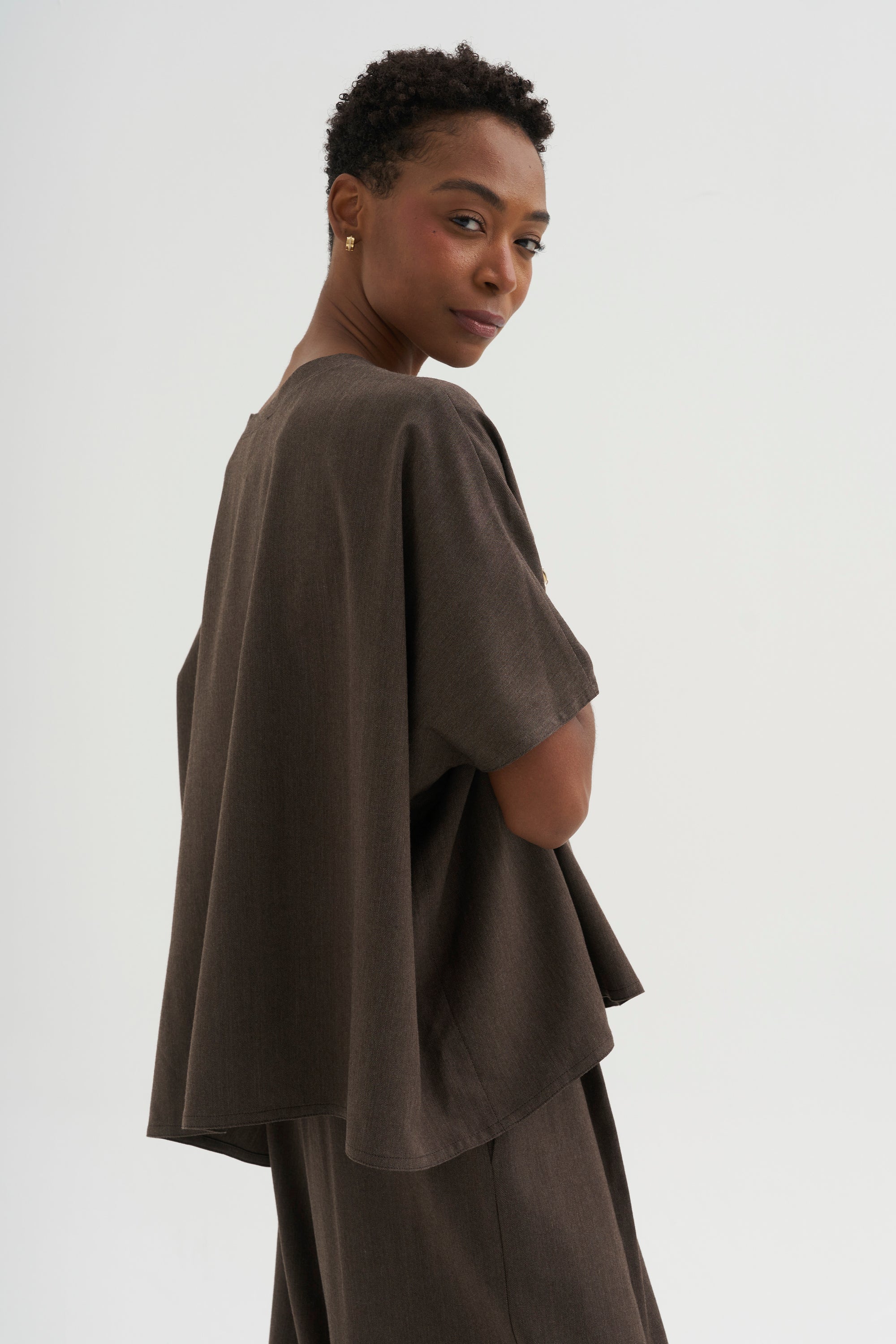 Easy T-Shirt - Spigato, Dark Taupe