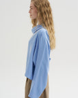 Batwing Turtleneck Oversized Shirt, Cielo