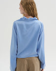 Batwing Turtleneck Oversized Shirt, Cielo
