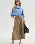 Batwing Turtleneck Oversized Shirt, Cielo