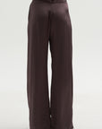 Wide Leg Pants with Belt, Black Wood