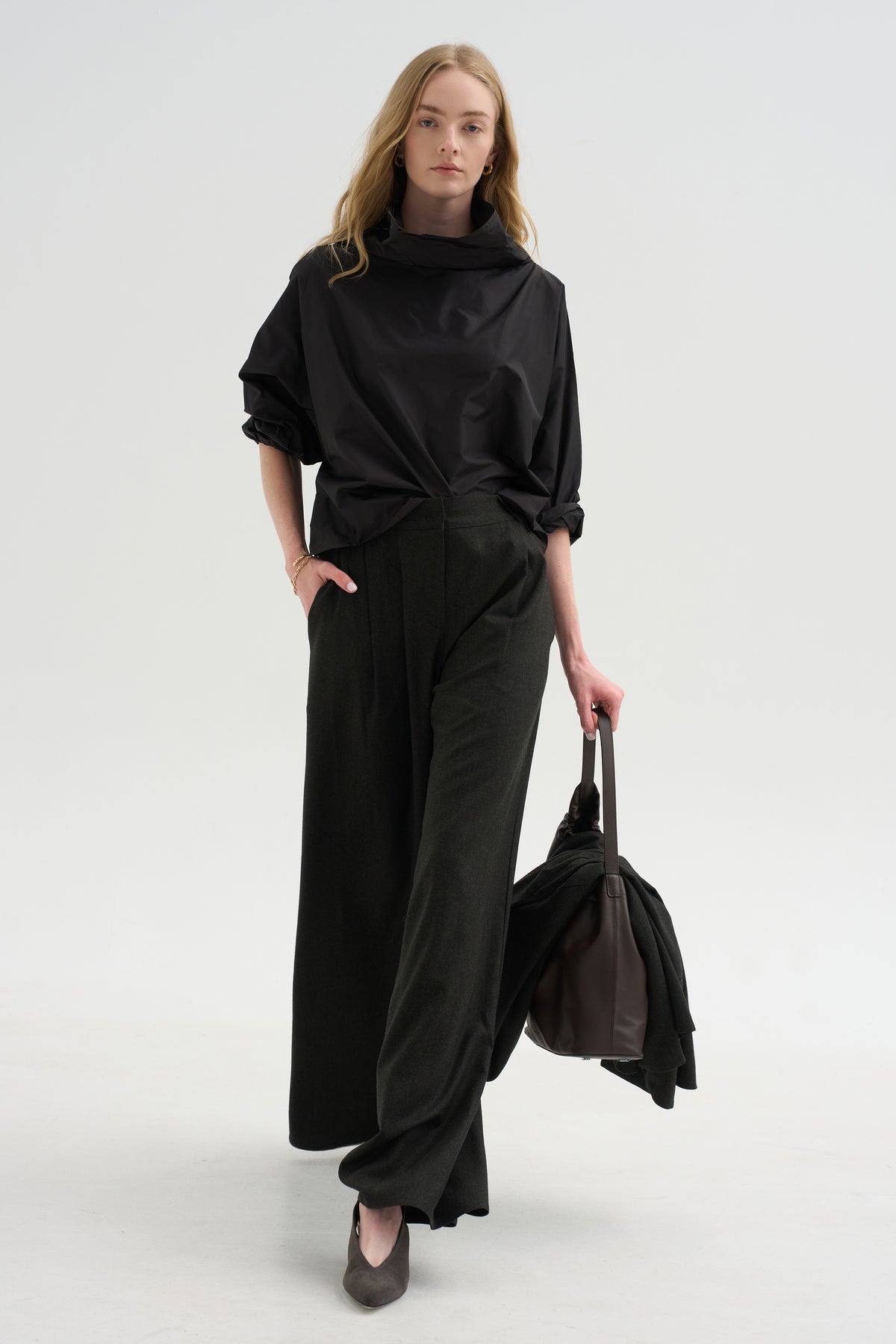 Batwing Turtleneck Oversized T-Shirt, Black