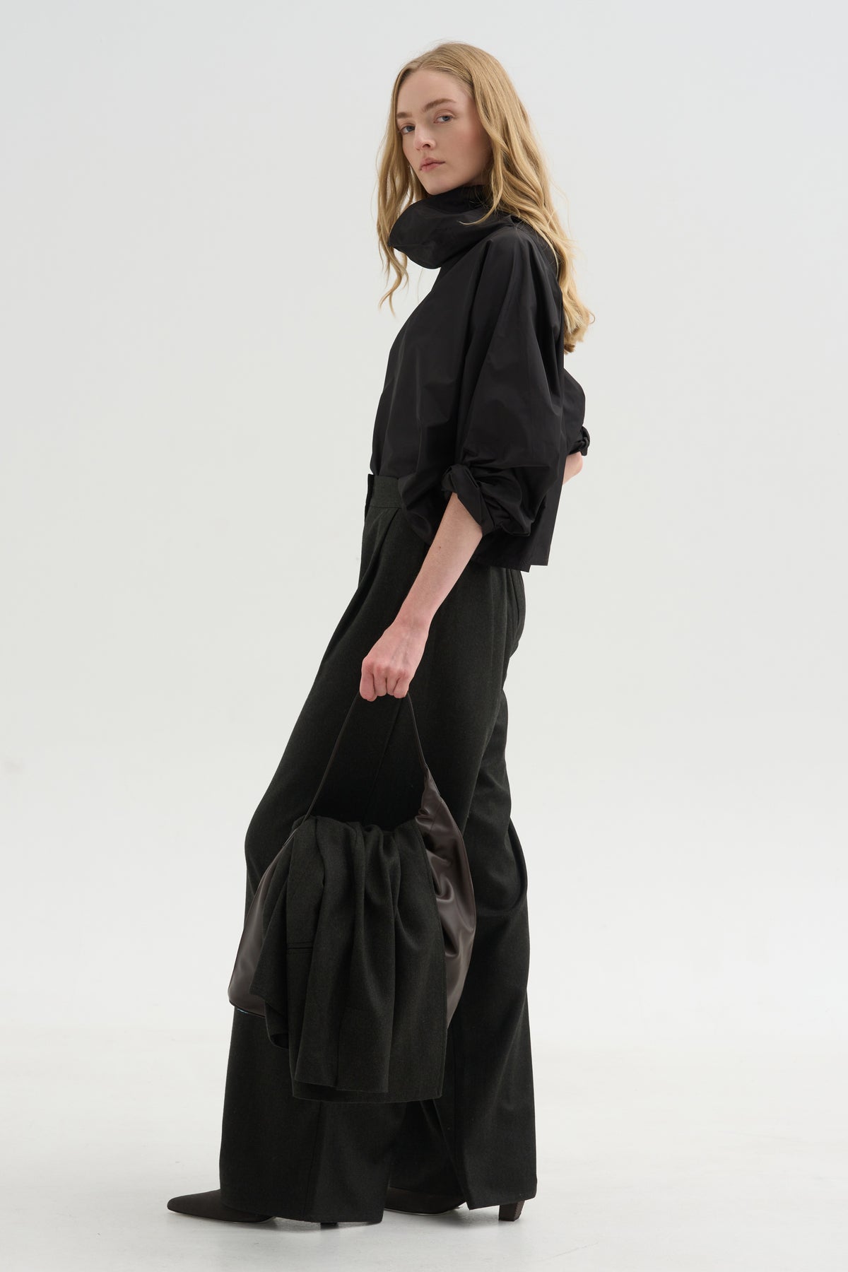 Batwing Turtleneck Oversized T-Shirt, Black