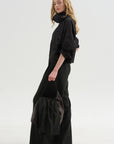 Batwing Turtleneck Oversized T-Shirt, Black