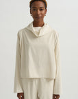 Batwing Turtleneck Oversized Shirt, White