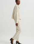 Batwing Turtleneck Oversized Shirt, White
