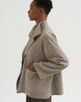 Medium Jacket with Cimossa - Herringbone, Marron