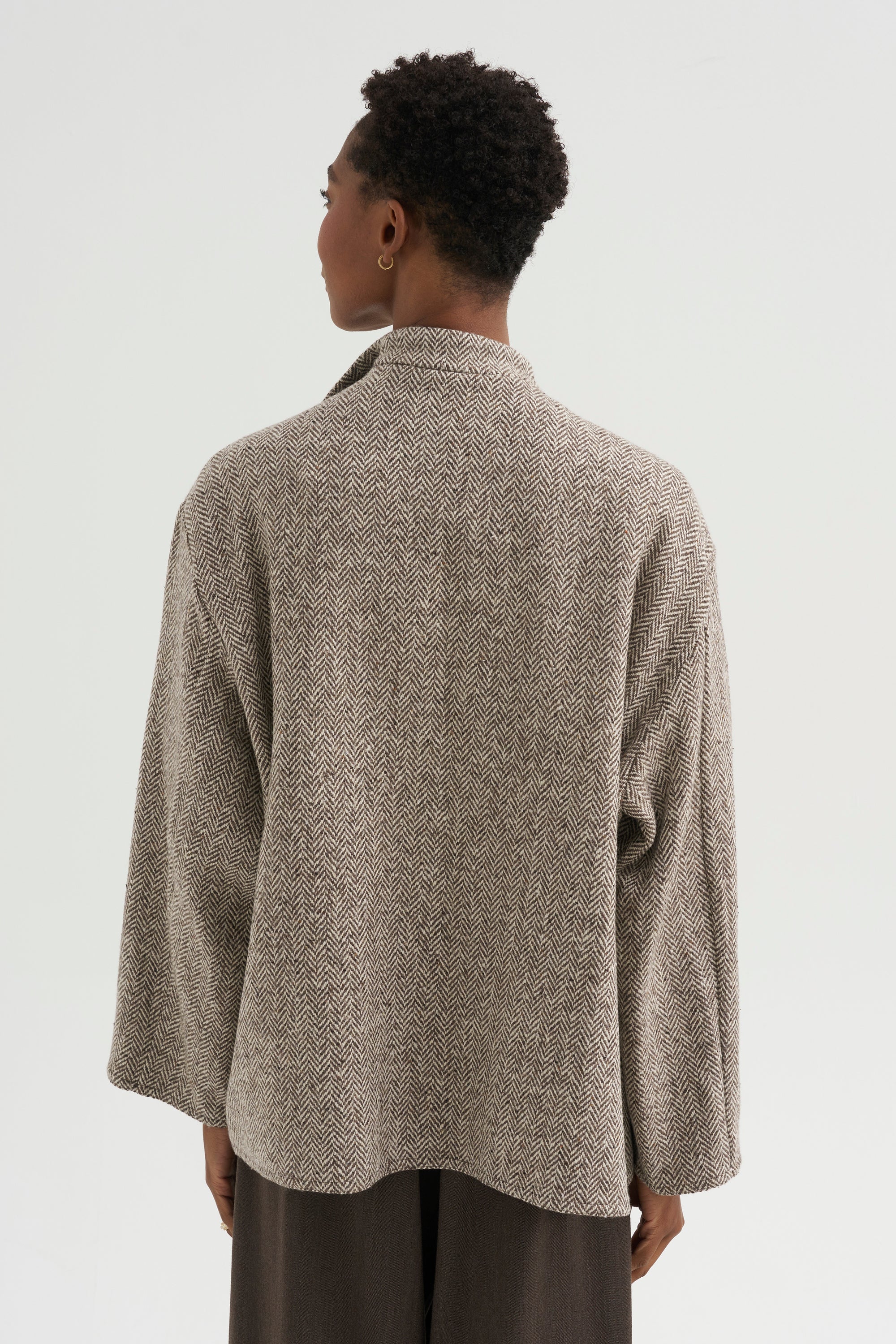 Medium Jacket with Cimossa - Herringbone, Marron