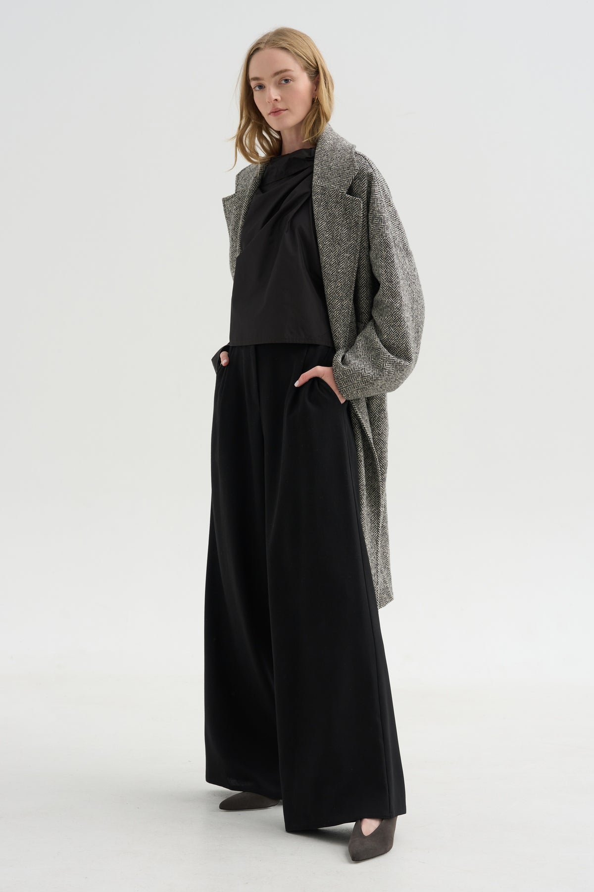 Oversized Coat, Black &amp; White