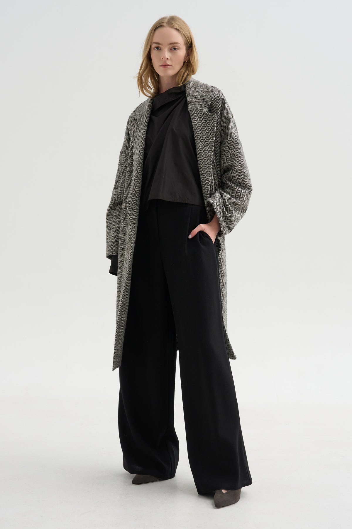 Oversized Coat, Black &amp; White